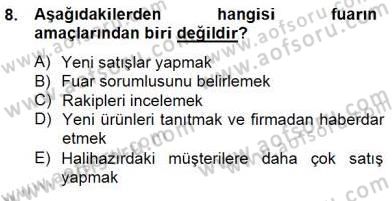 Marka İletişim Kampanyaları Dersi 2014 - 2015 Yılı (Final) Dönem Sonu Sınav Soruları 8. Soru