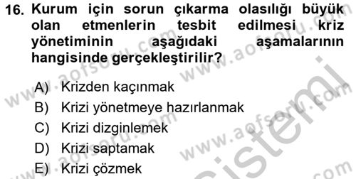 Marka İletişim Kampanyaları Dersi 2016 - 2017 Yılı (Vize) Ara Sınav Soruları 16. Soru