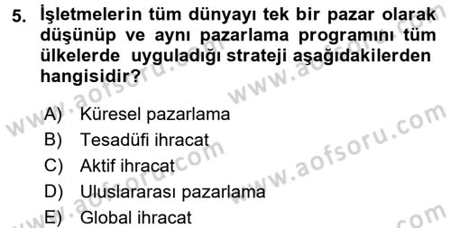 Marka İletişim Kampanyaları Dersi 2016 - 2017 Yılı (Vize) Ara Sınav Soruları 5. Soru