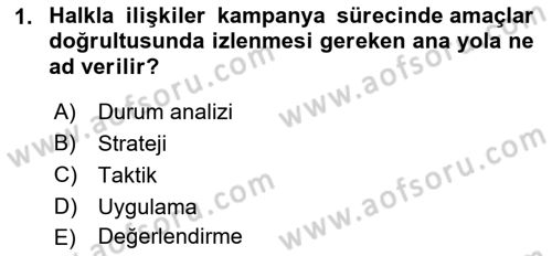 Marka İletişim Kampanyaları Dersi 2021 - 2022 Yılı (Vize) Ara Sınav Soruları 1. Soru