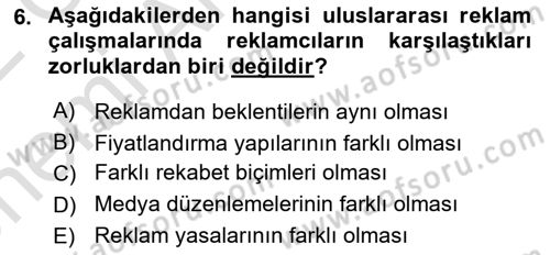 Marka İletişim Kampanyaları Dersi 2021 - 2022 Yılı (Vize) Ara Sınav Soruları 6. Soru