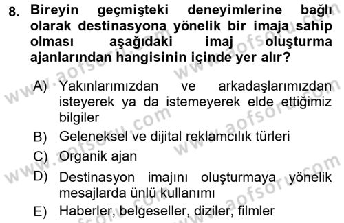 Marka İletişim Kampanyaları Dersi 2021 - 2022 Yılı (Final) Dönem Sonu Sınav Soruları 8. Soru