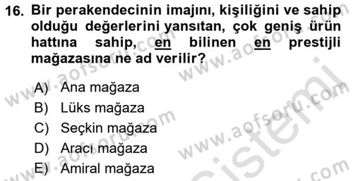 Marka İletişim Kampanyaları Dersi 2021 - 2022 Yılı Yaz Okulu Sınav Soruları 16. Soru