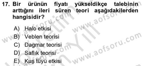 Marka İletişim Kampanyaları Dersi 2021 - 2022 Yılı Yaz Okulu Sınav Soruları 17. Soru