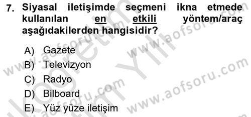 Marka İletişim Kampanyaları Dersi 2021 - 2022 Yılı Yaz Okulu Sınav Soruları 7. Soru