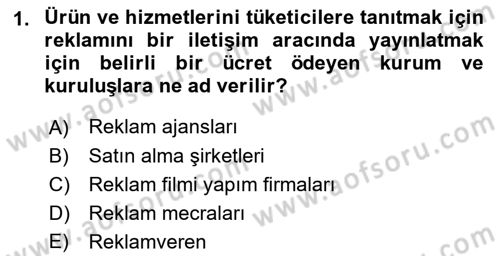 Marka İletişim Kampanyaları Dersi 2022 - 2023 Yılı Yaz Okulu Sınav Soruları 1. Soru