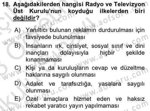 Marka İletişim Kampanyaları Dersi 2022 - 2023 Yılı Yaz Okulu Sınav Soruları 18. Soru