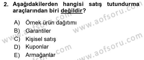 Marka İletişim Kampanyaları Dersi 2022 - 2023 Yılı Yaz Okulu Sınav Soruları 2. Soru
