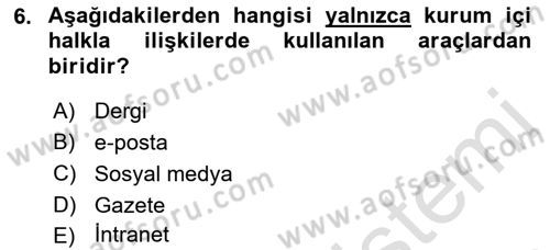 Marka İletişim Kampanyaları Dersi 2022 - 2023 Yılı Yaz Okulu Sınav Soruları 6. Soru