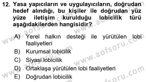 Marka İletişim Kampanyaları Dersi 2023 - 2024 Yılı (Vize) Ara Sınav Soruları 12. Soru
