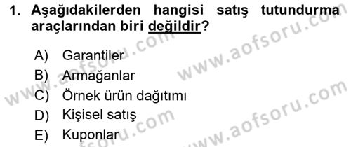 Marka İletişim Kampanyaları Dersi 2023 - 2024 Yılı (Final) Dönem Sonu Sınav Soruları 1. Soru