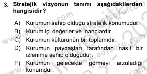 Marka İletişim Kampanyaları Dersi 2023 - 2024 Yılı (Final) Dönem Sonu Sınav Soruları 3. Soru
