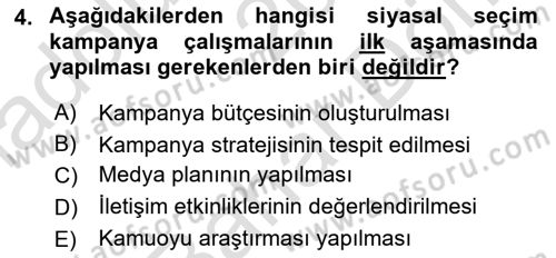 Marka İletişim Kampanyaları Dersi 2023 - 2024 Yılı (Final) Dönem Sonu Sınav Soruları 4. Soru
