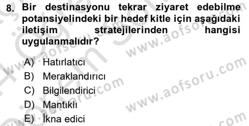 Marka İletişim Kampanyaları Dersi 2023 - 2024 Yılı (Final) Dönem Sonu Sınav Soruları 8. Soru