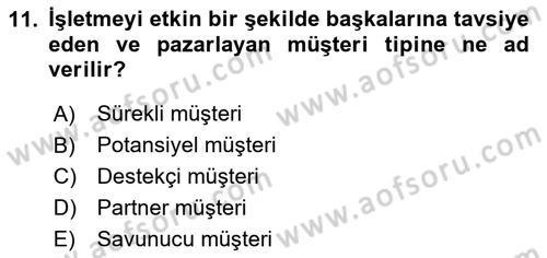 Marka İletişim Kampanyaları Dersi 2023 - 2024 Yılı Yaz Okulu Sınav Soruları 11. Soru