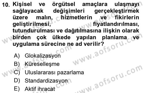 Marka İletişim Kampanyaları Dersi 2024 - 2025 Yılı (Vize) Ara Sınav Soruları 10. Soru