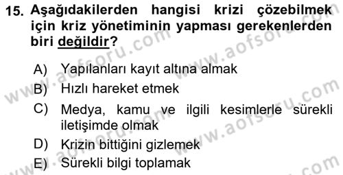 Marka İletişim Kampanyaları Dersi 2024 - 2025 Yılı (Vize) Ara Sınav Soruları 15. Soru