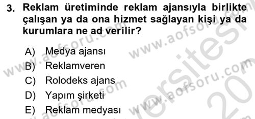 Marka İletişim Kampanyaları Dersi 2024 - 2025 Yılı (Vize) Ara Sınav Soruları 3. Soru