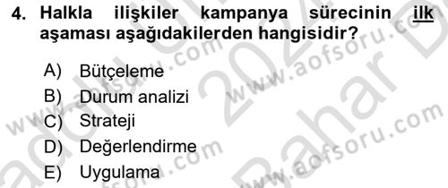 Marka İletişim Kampanyaları Dersi 2024 - 2025 Yılı (Vize) Ara Sınav Soruları 4. Soru