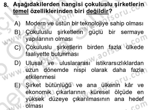 Marka İletişim Kampanyaları Dersi 2024 - 2025 Yılı (Vize) Ara Sınav Soruları 8. Soru