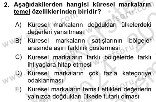 Marka İletişim Kampanyaları Dersi 2024 - 2025 Yılı (Final) Dönem Sonu Sınav Soruları 2. Soru