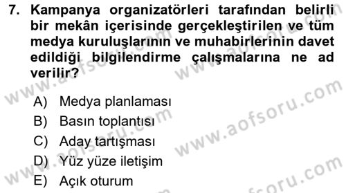 Marka İletişim Kampanyaları Dersi 2024 - 2025 Yılı Yaz Okulu Sınav Soruları 7. Soru