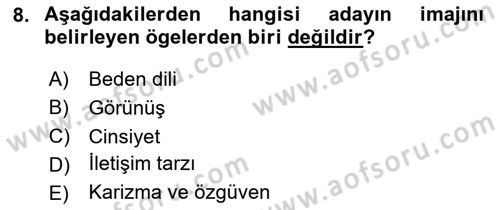 Marka İletişim Kampanyaları Dersi 2024 - 2025 Yılı Yaz Okulu Sınav Soruları 8. Soru
