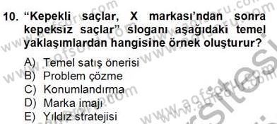 Marka İletişimi Tasarımı ve Uygulamaları Dersi 2012 - 2013 Yılı (Final) Dönem Sonu Sınav Soruları 10. Soru