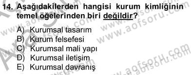 Marka İletişimi Tasarımı ve Uygulamaları Dersi 2013 - 2014 Yılı (Vize) Ara Sınav Soruları 14. Soru