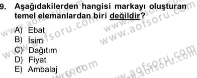 Marka İletişimi Tasarımı ve Uygulamaları Dersi 2013 - 2014 Yılı (Vize) Ara Sınav Soruları 9. Soru