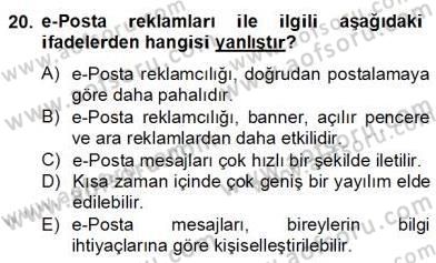 Marka İletişimi Tasarımı ve Uygulamaları Dersi 2013 - 2014 Yılı (Final) Dönem Sonu Sınav Soruları 20. Soru
