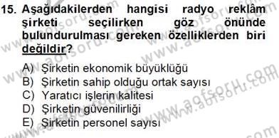 Marka İletişimi Tasarımı ve Uygulamaları Dersi 2013 - 2014 Yılı Tek Ders Sınav Soruları 15. Soru