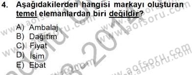 Marka İletişimi Tasarımı ve Uygulamaları Dersi 2013 - 2014 Yılı Tek Ders Sınav Soruları 4. Soru