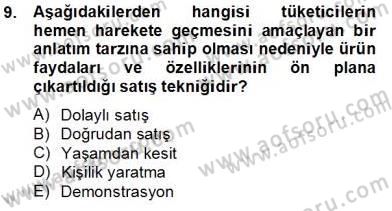 Marka İletişimi Tasarımı ve Uygulamaları Dersi 2013 - 2014 Yılı Tek Ders Sınav Soruları 9. Soru