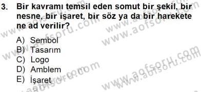 Marka İletişimi Tasarımı ve Uygulamaları Dersi 2014 - 2015 Yılı (Final) Dönem Sonu Sınav Soruları 3. Soru
