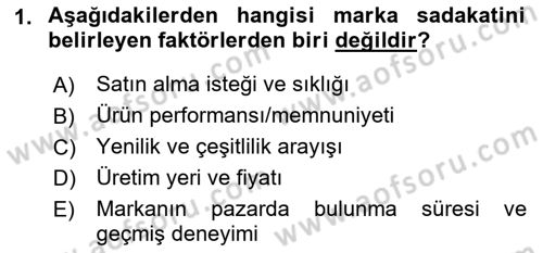 Marka İletişimi Tasarımı ve Uygulamaları Dersi 2016 - 2017 Yılı 3 Ders Sınav Soruları 1. Soru