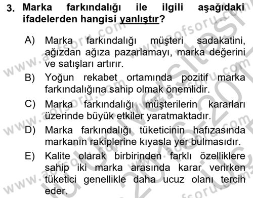 Marka İletişimi Tasarımı ve Uygulamaları Dersi 2016 - 2017 Yılı 3 Ders Sınav Soruları 3. Soru