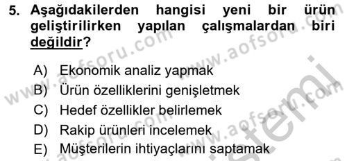 Marka İletişimi Tasarımı ve Uygulamaları Dersi 2016 - 2017 Yılı 3 Ders Sınav Soruları 5. Soru