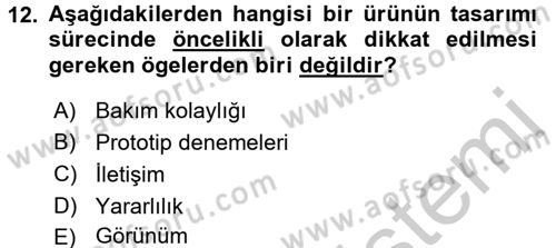 Marka İletişimi Tasarımı ve Uygulamaları Dersi 2016 - 2017 Yılı (Vize) Ara Sınav Soruları 12. Soru