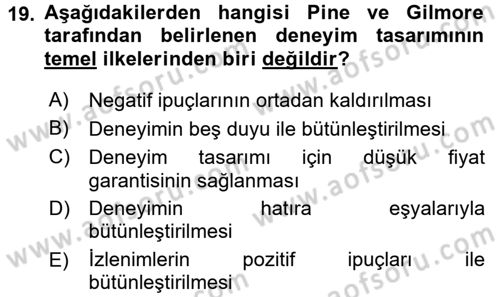 Marka İletişimi Tasarımı ve Uygulamaları Dersi 2016 - 2017 Yılı (Vize) Ara Sınav Soruları 19. Soru