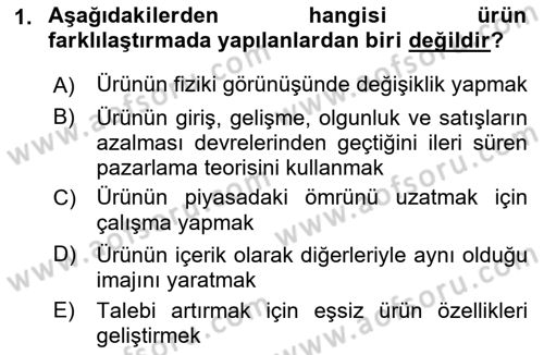 Marka İletişimi Tasarımı ve Uygulamaları Dersi 2016 - 2017 Yılı (Final) Dönem Sonu Sınav Soruları 1. Soru