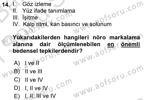 Marka İletişimi Tasarımı ve Uygulamaları Dersi 2016 - 2017 Yılı (Final) Dönem Sonu Sınav Soruları 14. Soru
