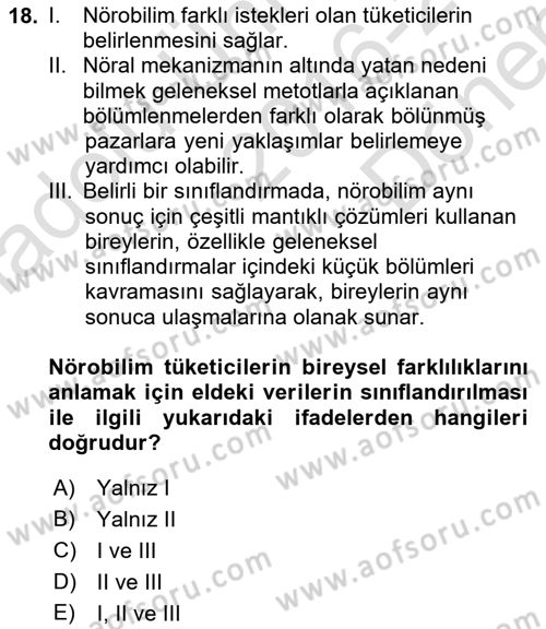 Marka İletişimi Tasarımı ve Uygulamaları Dersi 2016 - 2017 Yılı (Final) Dönem Sonu Sınav Soruları 18. Soru
