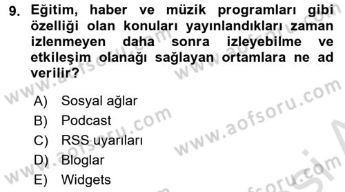 Marka İletişimi Tasarımı ve Uygulamaları Dersi 2016 - 2017 Yılı (Final) Dönem Sonu Sınav Soruları 9. Soru