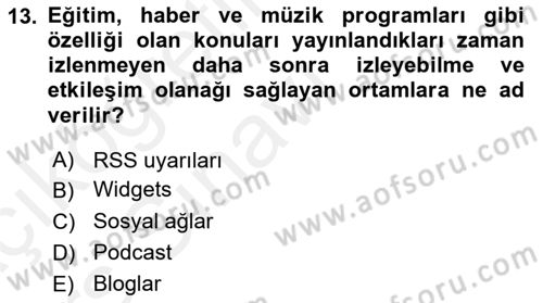 Marka İletişimi Tasarımı ve Uygulamaları Dersi 2017 - 2018 Yılı 3 Ders Sınav Soruları 13. Soru