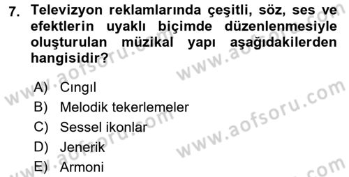 Marka İletişimi Tasarımı ve Uygulamaları Dersi 2017 - 2018 Yılı 3 Ders Sınav Soruları 7. Soru