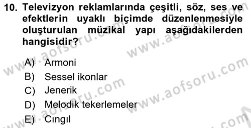 Marka İletişimi Tasarımı ve Uygulamaları Dersi 2018 - 2019 Yılı 3 Ders Sınav Soruları 10. Soru