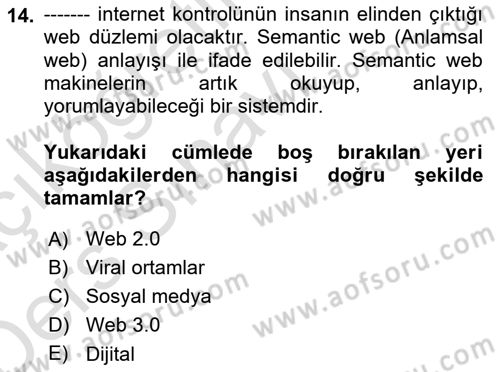 Marka İletişimi Tasarımı ve Uygulamaları Dersi 2018 - 2019 Yılı 3 Ders Sınav Soruları 14. Soru