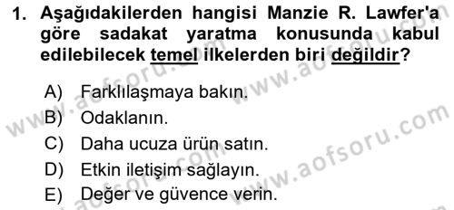 Marka İletişimi Tasarımı ve Uygulamaları Dersi 2018 - 2019 Yılı (Vize) Ara Sınavı 1. Soru