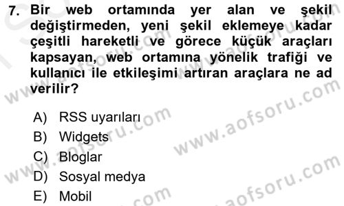 Marka İletişimi Tasarımı ve Uygulamaları Dersi 2018 - 2019 Yılı (Final) Dönem Sonu Sınav Soruları 7. Soru
